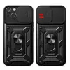 Pancerne etui z podstawką i osłoną aparatu do iPhone 15 Plus Hybrid Armor Camshield - czarne