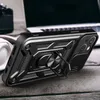 Pancerne etui Hybrid Armor Camshield z podstawką i osłoną aparatu do iPhone 15 - niebieskie