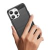 Elastyczne etui wzór karbon do iPhone 15 Pro Max Carbon Case - niebieskie