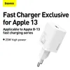 Szybka ładowarka sieciowa Baseus Si USB-C 25W 3A z kablem USB-C / USB-C 1m - biały