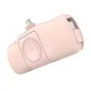 Mini powerbank Wozinsky WF16-YLS 5000mAh 15W Lightning z wbudowanym kablem USB-C i ładowarką do Apple Watch - różowy