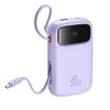 Powerbank Baseus QPow 2 30W 10000mAh z wbudowanymi kablami USB-C - fioletowy