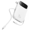 Powerbank Baseus QPow 2 30W 10000mAh z wbudowanymi kablami USB-C - biały