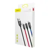 Kabel Baseus Three Primary Colors 3w1 USB-A - micro USB / Lightning / USB-C 3.5A 1,2 m - czarny