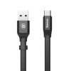 Baseus Nimble płaski kabel przewód USB / USB-C z uchwytem 2A 0,23M czarny (CATMBJ-01)