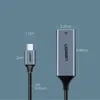 Ugreen zewnętrzna karta sieciowa  RJ45 - USB Typ C (1000 Mbps/ 1 Gbps )Gigabit Ethernet szary (CM199)