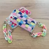 Color Chain Case żelowe elastyczne etui z łańcuchem łańcuszkiem zawieszką do iPhone 8 Plus / iPhone 7 Plus wielokolorowy