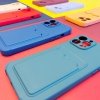 Card Armor Case etui pokrowiec do Samsung Galaxy A22 4G portfel na kartę silikonowe pancerne etui Air Bag czerwony