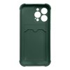 Card Armor Case etui pokrowiec do Samsung Galaxy A22 4G portfel na kartę silikonowe pancerne etui Air Bag zielony