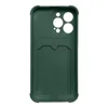 Card Armor Case etui pokrowiec do Samsung Galaxy A22 4G portfel na kartę silikonowe pancerne etui Air Bag zielony