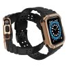 Pasek z etui ochronnym Protect Strap Band do Apple Watch 38 / 40 / 41 mm opaska obudowa pancerna - czarny, różowe złoto