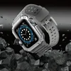 Pasek z etui ochronnym Protect Strap Band do Apple Watch 38 / 40 / 41 mm opaska obudowa pancerna - szary, srebrny