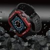Pasek z etui ochronnym Protect Strap Band do Apple Watch 42 / 44 / 45 mm opaska obudowa pancerna - czarny, czerwony