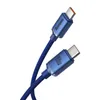 Kabel Baseus CAJY000603 USB-C - USB-C PD 100W 5A 480Mb/s 1,2m - niebieski