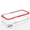 Clear 3in1 etui do iPhone 12 żelowy pokrowiec z ramką czerwony