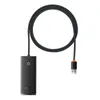 Baseus Lite Series HUB adapter USB-A do 4xUSB-A 3.0 5Gb/s czarny (WKQX030101)