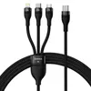 Baseus Flash Series II kabel USB Typ C  - USB Typ C / Lightning / micro USB 100 W 1,5 m czarny (CASS030201)