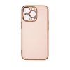 Lighting Color Case etui do iPhone 12 Pro Max żelowy pokrowiec ze złotą ramką różowy