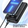 AWEI PowerBank P169K 20000mAh 22.5Wczarny/black wyświetlacz + kable PD/Lightning