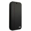 Etui BMW BMFLBKP12SMCARBK iPhone 12 mini 5,4 czarny/black book M Collection PU Carbon Stripe