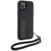 BMW BMHCP15M23RMRLK iPhone 15 Plus / 14 Plus 6.7 czarny/black hardcase Signature Leather Wordmark Cord