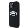 DKNY DKHMP14SSNYACH iPhone 14 / 15 / 13 6.1 czarny/black hardcase Liquid Silicone White Printed Logo MagSafe