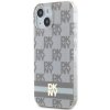 DKNY DKHMP15MHCPTSE iPhone 15 Plus /14 Plus 6.7 beżowy/beige hardcase IML Checkered Mono Pattern & Printed Stripes MagSafe