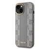 DKNY DKHMP14SPCPVSLE iPhone 146.1 beżowy/beige hardcase Leather Checkered Mono Pattern MagSafe