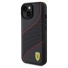 Ferrari FEHCP15SPWAK iPhone 15 / 14 / 13 6.1 czarny/black hardcase Perforated Waves Metal Logo