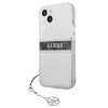Guess GUHCP13SKB4GGR iPhone 13 mini 5,4 Transparent hardcase 4G Grey Strap Charm