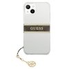 Guess GUHCP13SKB4GBR iPhone 13 mini 5,4 Transparent hardcase 4G Brown Strap Charm