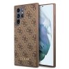 Guess GUHCS22LG4GFBR S22 Ultra S908brązowy/brown hard case 4G Metal Gold Logo