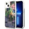 Guess GUHCP13SLFLSB iPhone 13 mini 5,4niebieski/blue hardcase Flower Liquid Glitter