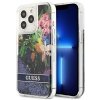 Guess GUHCP13LLFLSB iPhone 13 Pro / 136,1 niebieski/blue hardcase Flower Liquid Glitter