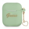 Guess GUA2LSCHSN AirPods 1/2 cover zielony/green Silicone Charm Heart Collection