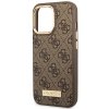 Guess GUHMP14LU4GPRW iPhone 14 Pro 6,1 brązowy/brown hard case 4G Logo Plate MagSafe