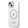 Guess GUHMP14SHTRMS iPhone 14 / 15 / 13 6.1 srebrny/silver hard case Metal Outline Magsafe