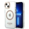Guess GUHMP13MHTRMD iPhone 13 / 14 / 15 6.1 złoty/gold hard case Metal Outline Magsafe