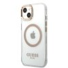 Guess GUHMP13MHTRMD iPhone 13 / 14 / 15 6.1 złoty/gold hard case Metal Outline Magsafe