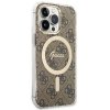 Zestaw Guess GUBPP13LH4EACSW Case+ Charger iPhone 13 Pro brązowy/brown hard case 4G Print MagSafe