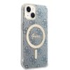 Zestaw Guess GUBPP14MH4EACSB Case+ Charger iPhone 14 Plus / 15 Plus 6.7 niebieski/blue hard case 4G Print MagSafe