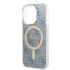 Zestaw Guess GUBPP14LH4EACSB Case+ Charger iPhone 14 Pro 6,1 niebieski/blue hard case 4G Print MagSafe