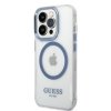 Guess GUHMP14XHTRMB iPhone 14 Pro Max 6,7 niebieski/blue hard case Metal Outline Magsafe