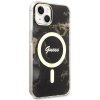 Guess GUHMP14SHTMRSK iPhone 14 / 15 / 13 6.1 czarny/black hardcase Golden Marble MagSafe