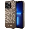 Guess GUHMP14LHGCFSEW iPhone 14 Pro 6.1 brązowy/brown hard case GCube Stripes MagSafe