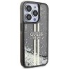 Guess GUHCP15LLFCSEGK iPhone 15 Pro 6.1 czarny/black hardcase Liquid Glitter Gold Stripes