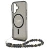 Guess GUHMP16SHGCRELSK iPhone 166.1 czarny/czarny hardcase IML Glitter With Pearl Strap MagSafe