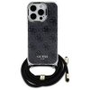 Guess GUHCP16LHC4SEK iPhone 16 Pro 6.3  czarny/black hardcase Crossbody Cord 4G Print