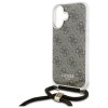 Guess GUHCP16SHC4SEW iPhone 16 6.1      brązowy/brown hardcase Crossbody Cord 4G Print