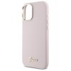 Guess GUHCP16SSMBSLP iPhone 16 6.1      różowy/pink hardcase Silicone Script Metal Logo & Frame